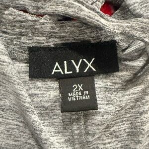 Alyx Gray Heather Pullover Hoodie with Black Label